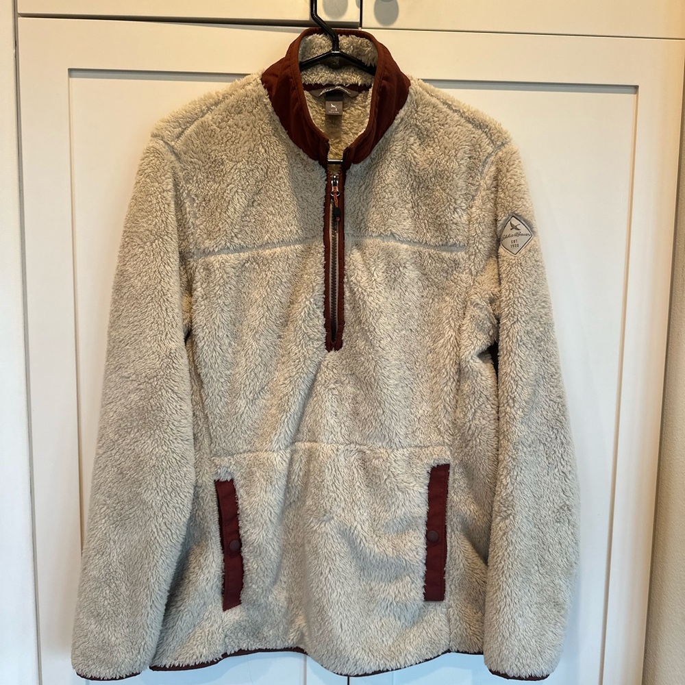 Eddie Bauer Cream Sherpa Jacket size S